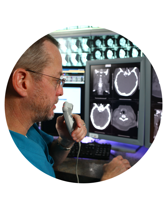 Radiologist reviewing images